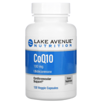 Lake Avenue CoQ10 100 мг Ubiquinone USP 120 растительных капсул