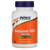 NOW Betaine HCL 648 мг 120 капсул