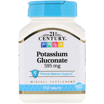 21st Century Potassium Gluconate 595 мг 110 таблеток