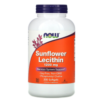 NOW Sunflower Lecithin 1200 мг 200 желатиновых капсул