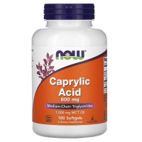 NOW Caprylic acid 600 мг 100 гелевых капсул