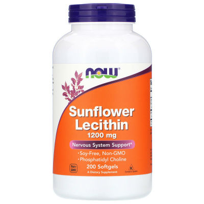 NOW Lecithin 1200 мг 200 гелевых капсул