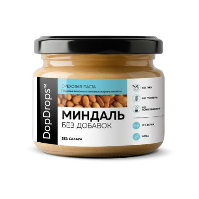 DopDrops Паста ореховая натуральная Shoko Milk Almond миндальная 250 г 