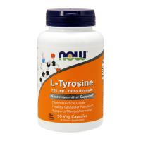 NOW L-Tyrosine 750 мг 90 вегетарианских капсул