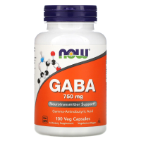 NOW GABA 750 мг 100 вегетарианских капсул